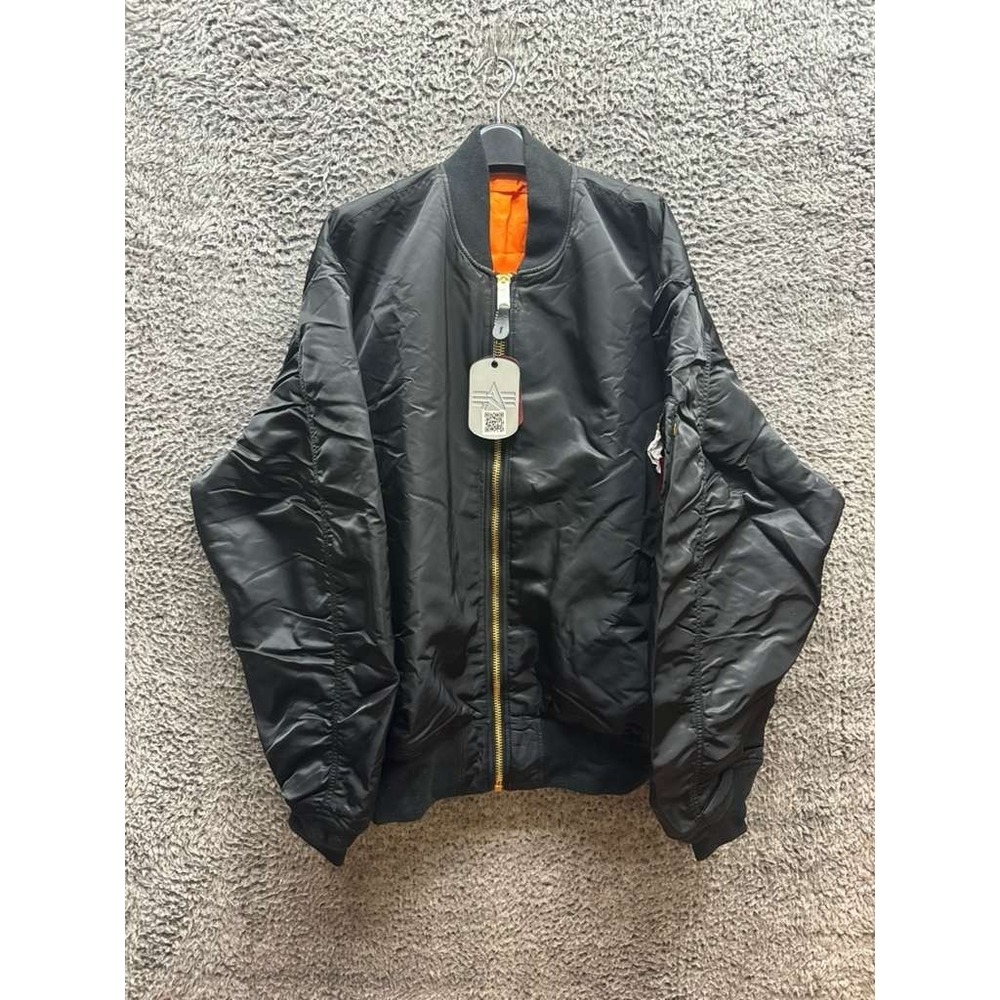 NWT Alpha Industries x Atlantic Records Bomber Jacket Black Mens‎ Size 4XL